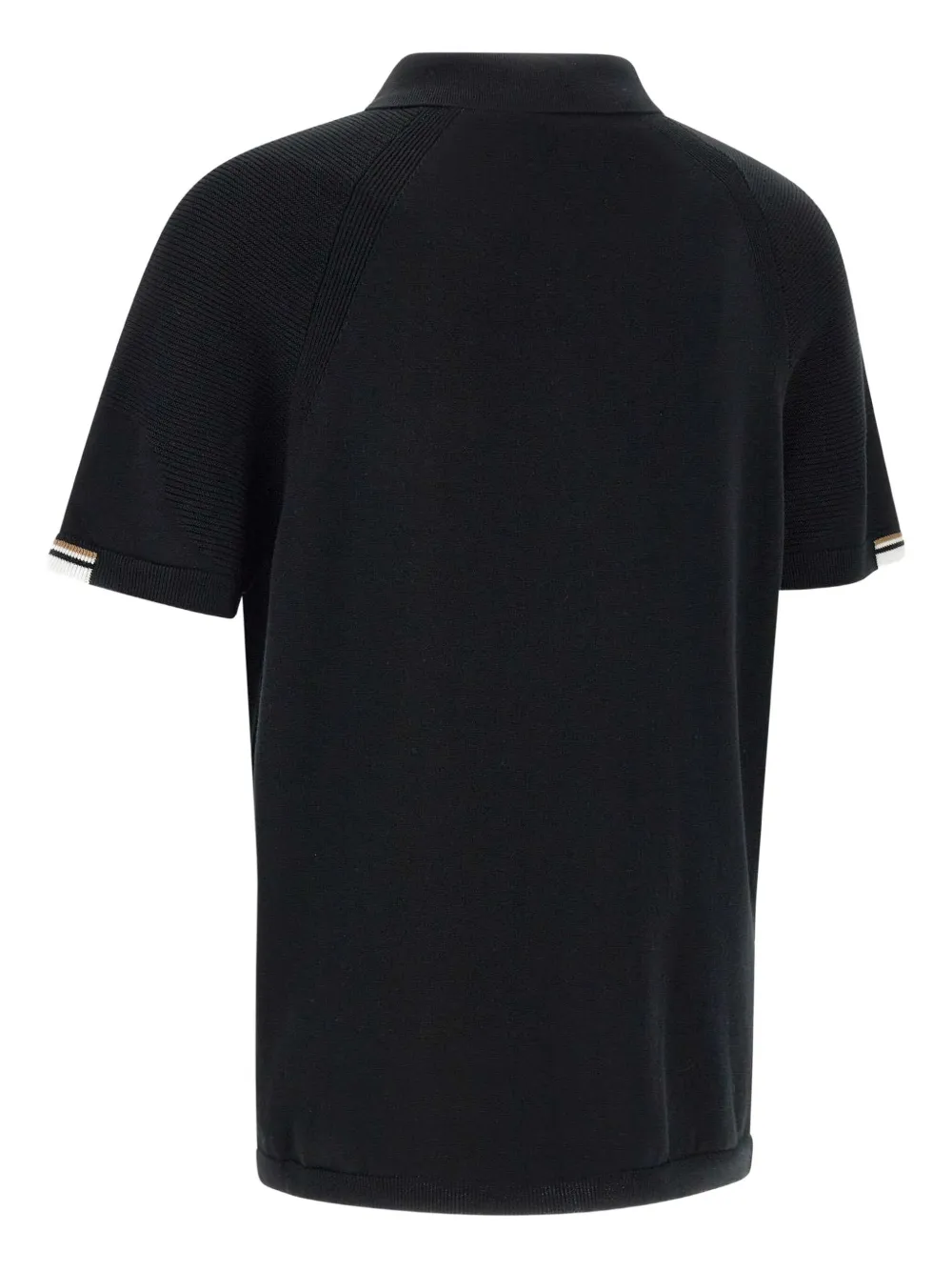 BOSS Poloshirt met hals met rits Zwart