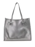 MARCELLA CLUB metallic-finish leather tote bag - Silver