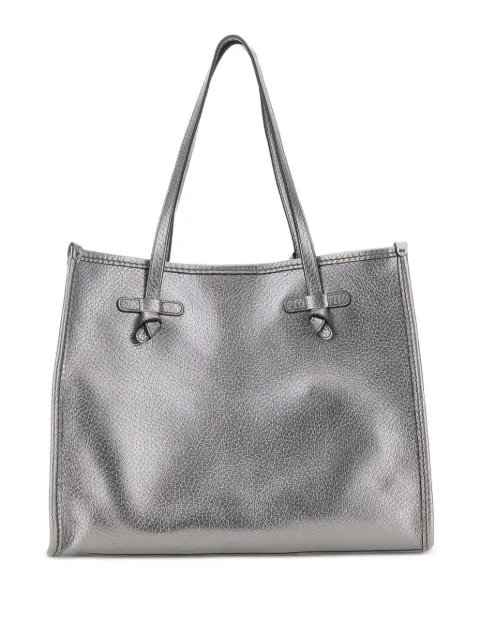 MARCELLA CLUB metallic-finish leather tote bag