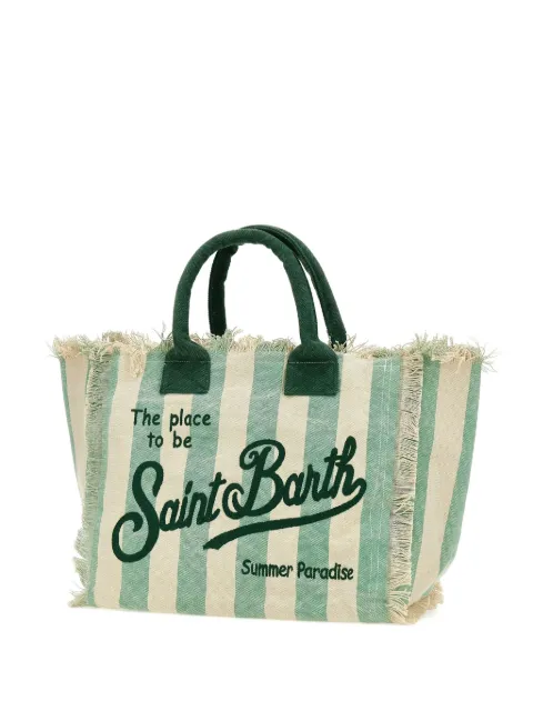 MC2 Saint Barth Vanity fringe-trimmed striped tote bag