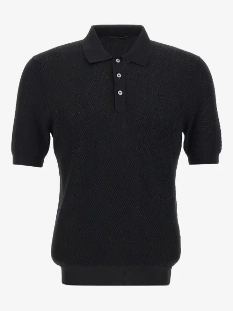 Gran Sasso textured-knit short-sleeve polo shirt