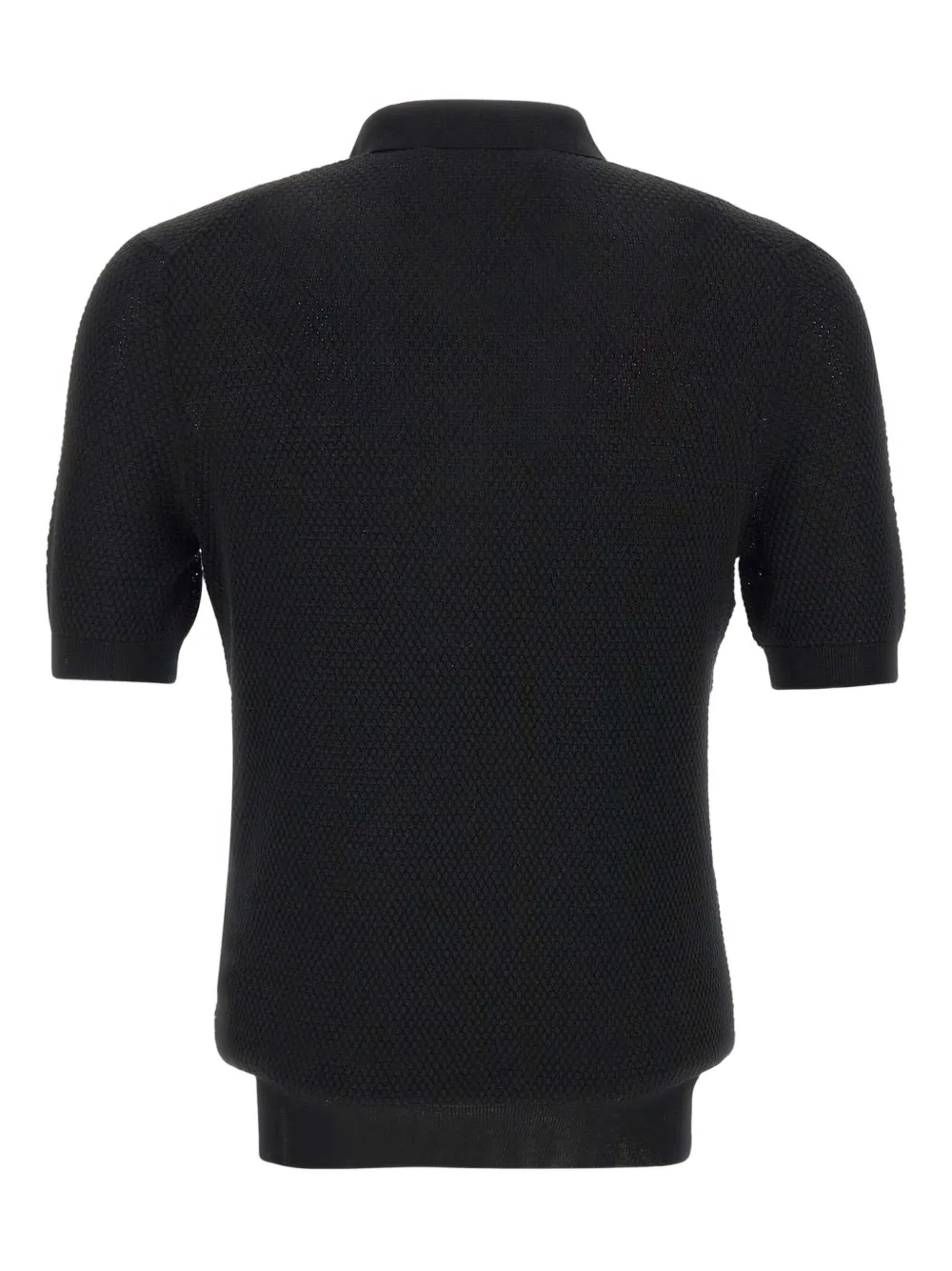 Gran Sasso textured-knit short-sleeve polo shirt - Zwart