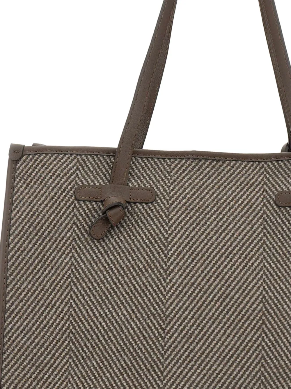 GIANNI CHIARINI Marcella shopper met visgraatpatroon Bruin