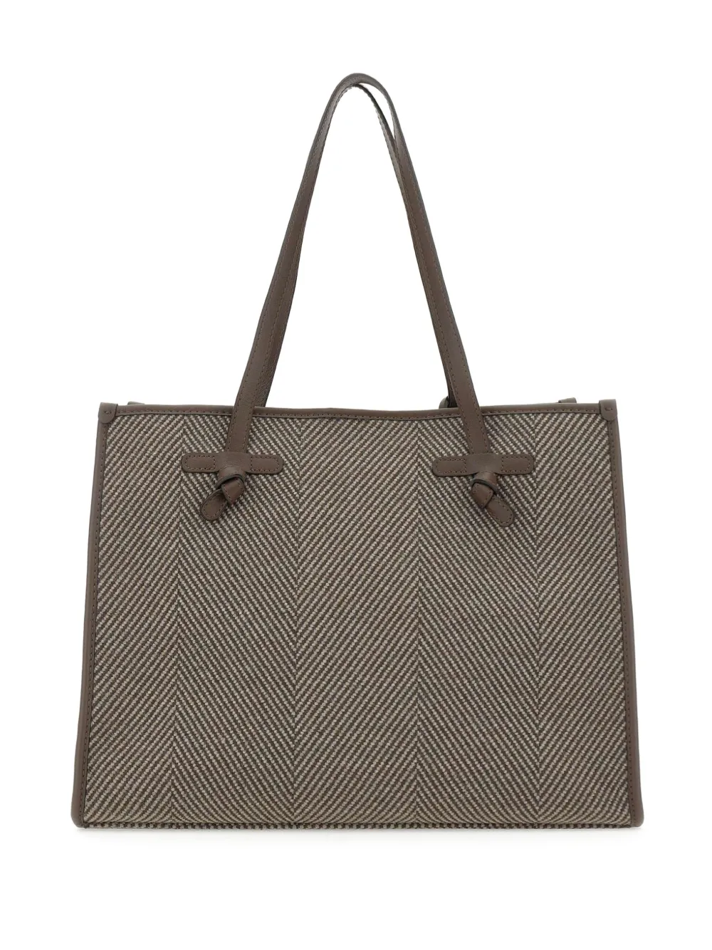 GIANNI CHIARINI Marcella shopper met visgraatpatroon Bruin