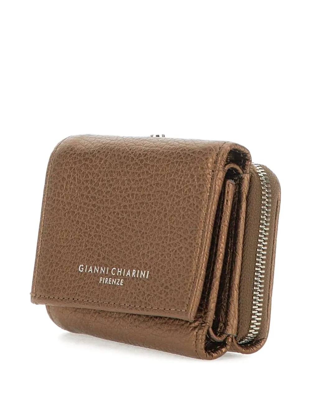 GIANNI CHIARINI Leren portemonnee met logoprint Bruin
