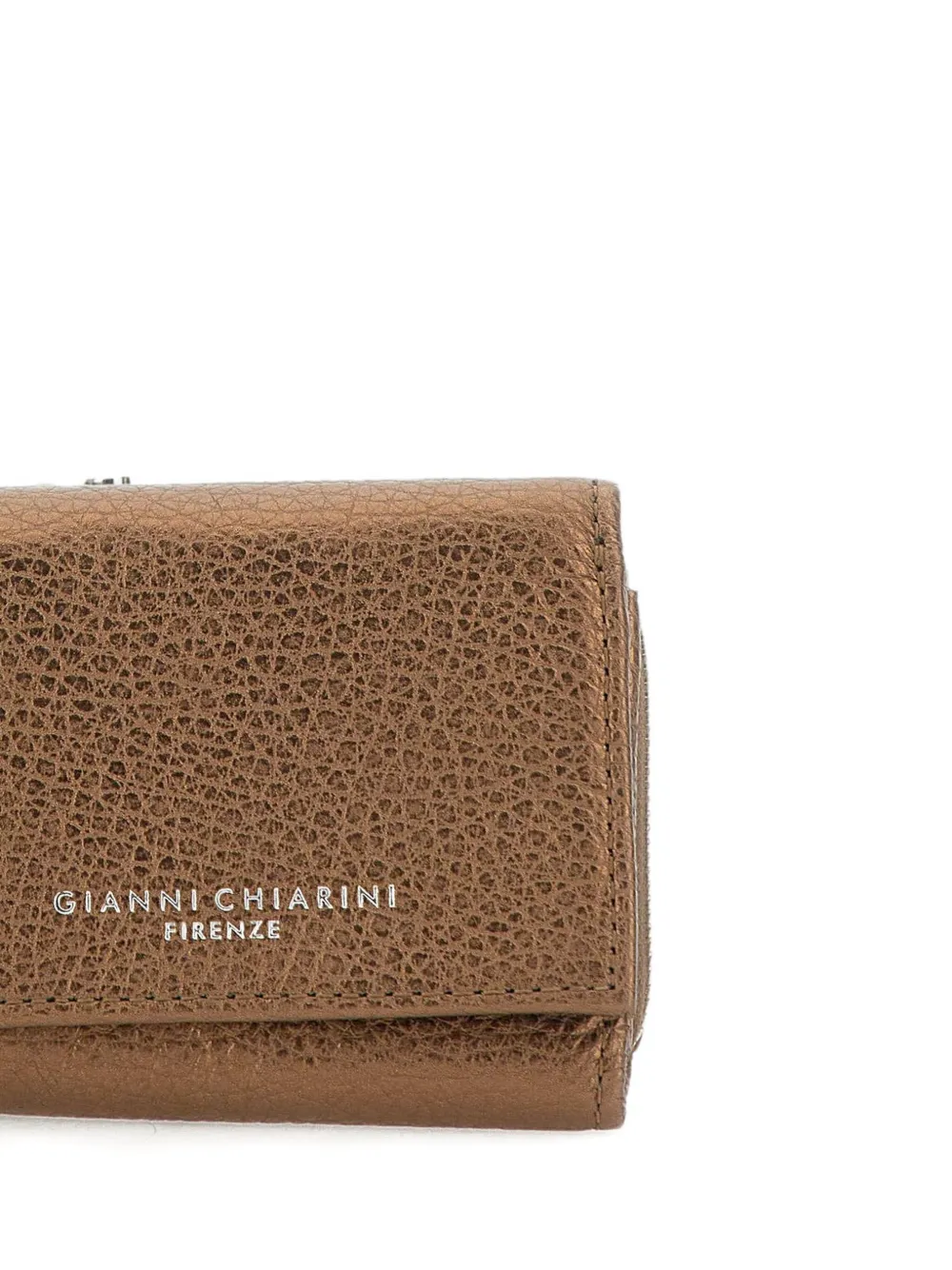 GIANNI CHIARINI Leren portemonnee met logoprint Bruin