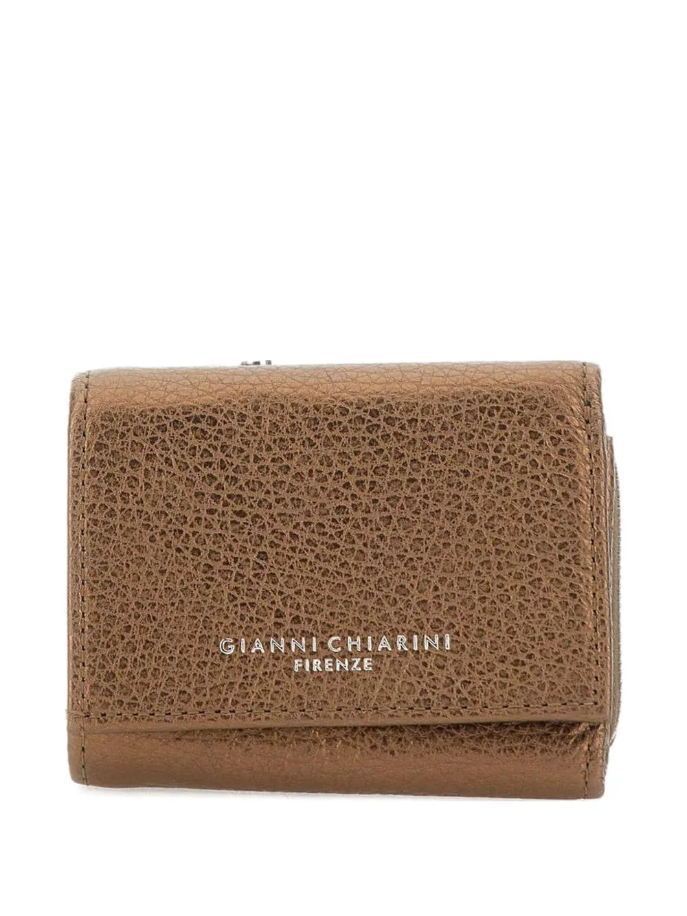 GIANNI CHIARINI Leren portemonnee met logoprint Bruin