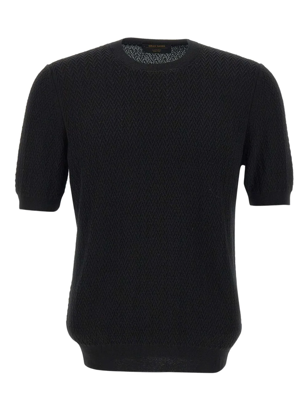 chevron-knit short-sleeve top