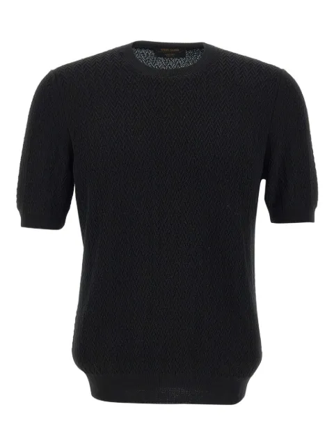 Gran Sasso chevron-knit short-sleeve top