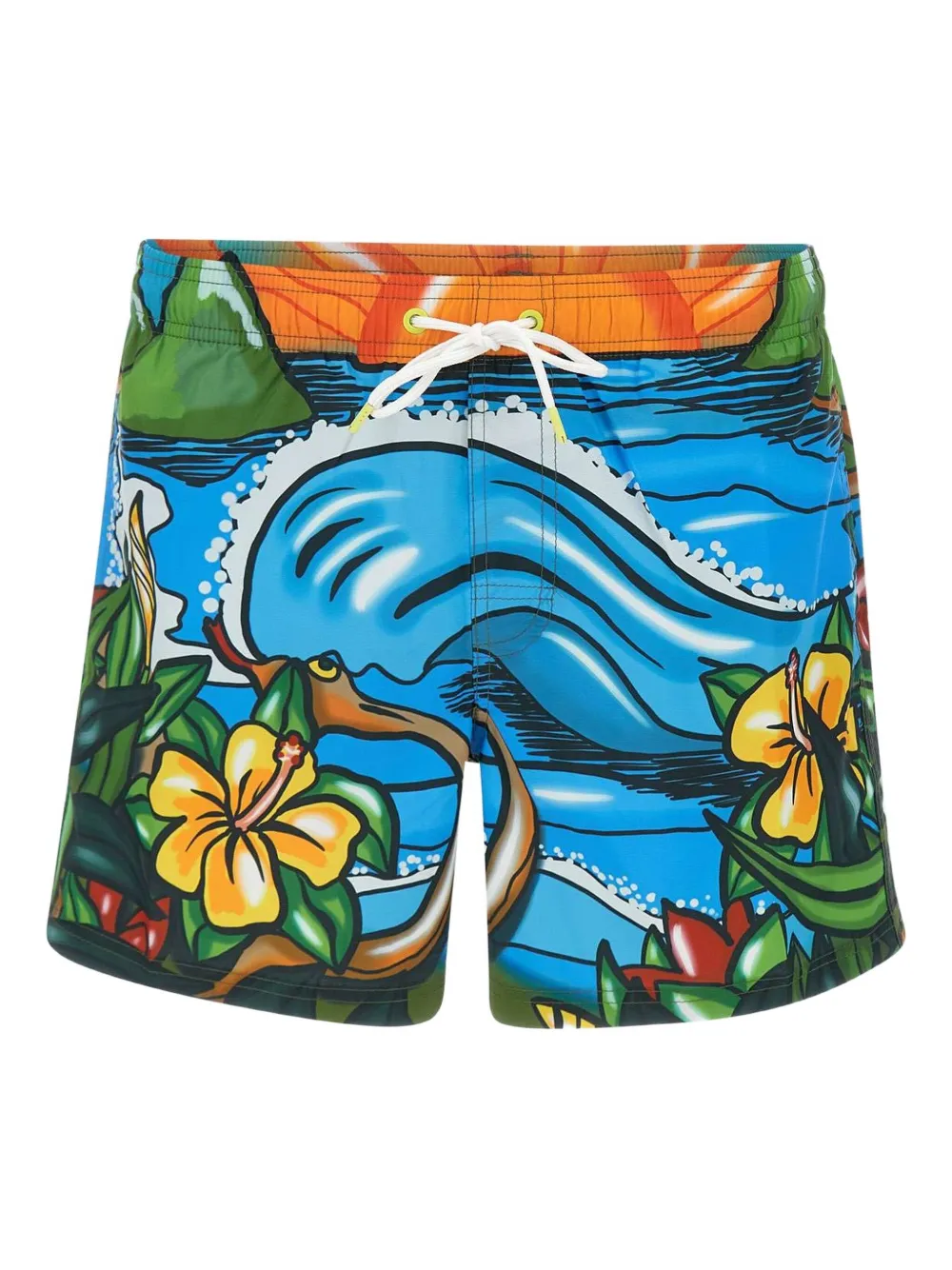Sundek illustration-print swim shorts | Blue | Image 1