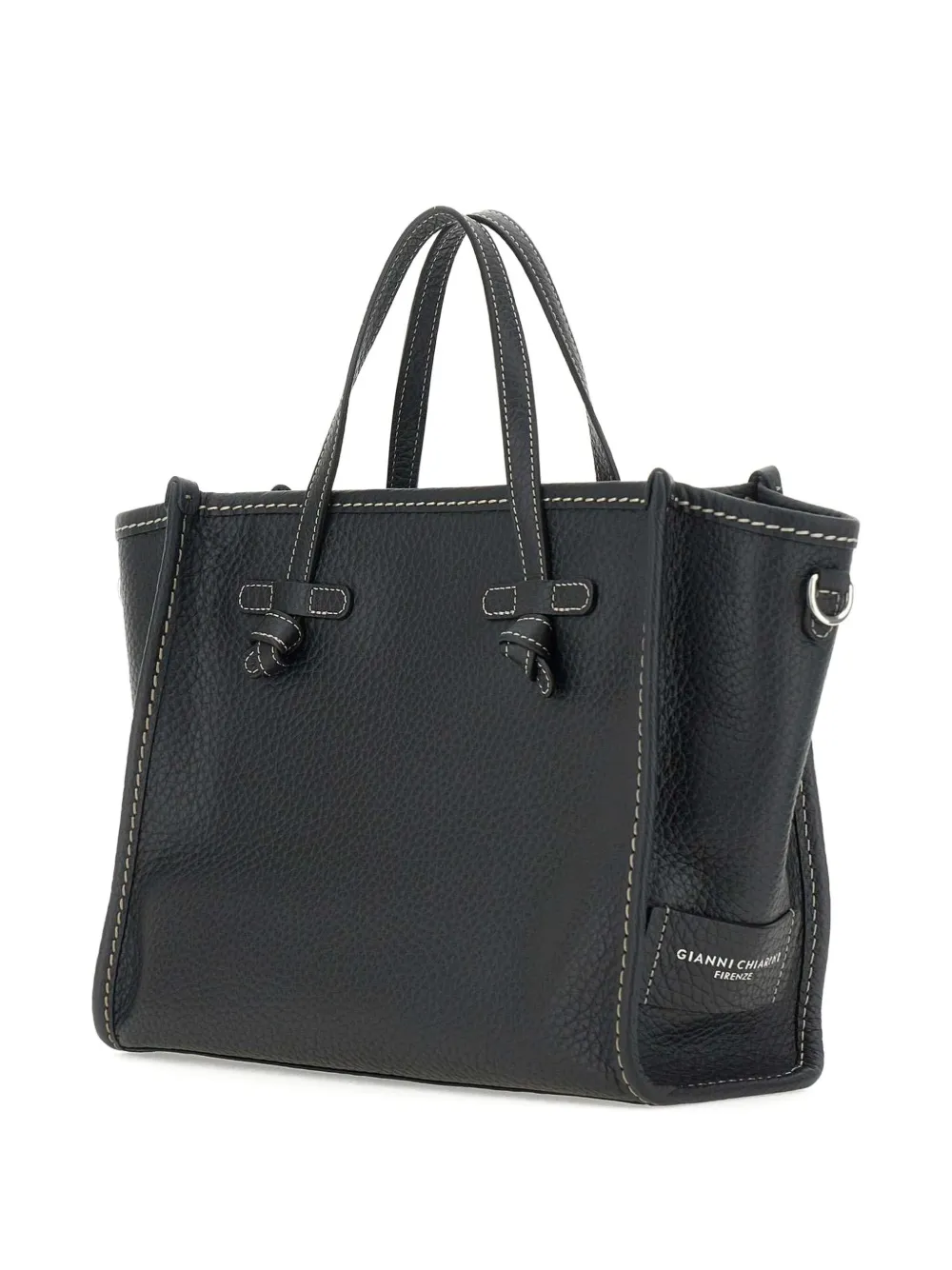 GIANNI CHIARINI Marcella leren shopper met textuur Blauw