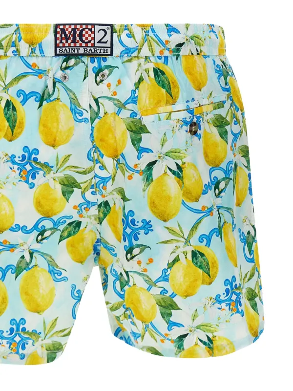 MC2 Saint Barth Lightning lemon-print Swim Shorts | Blue