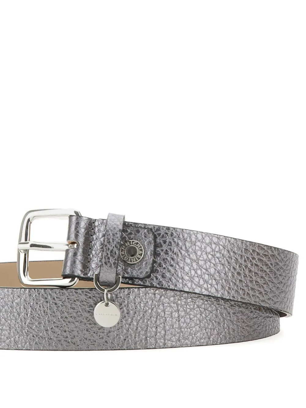 GIANNI CHIARINI Riem met metallic-leren gesp Zilver