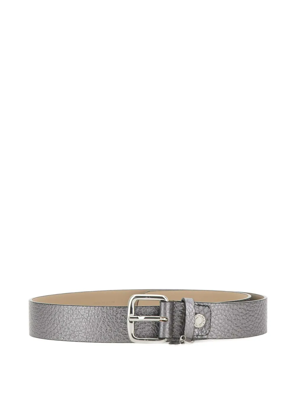 GIANNI CHIARINI Riem met metallic-leren gesp Zilver