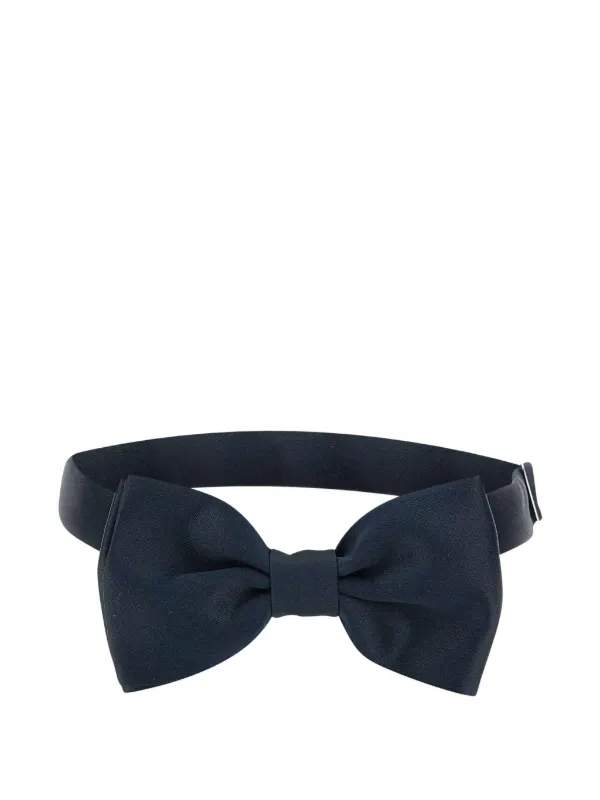 Tagliatore Satin Bow Tie in Blue