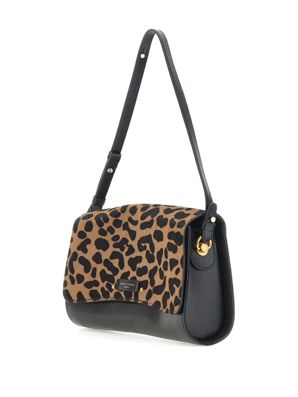 GIANNI CHIARINI Schoudertas met luipaardprint Zwart