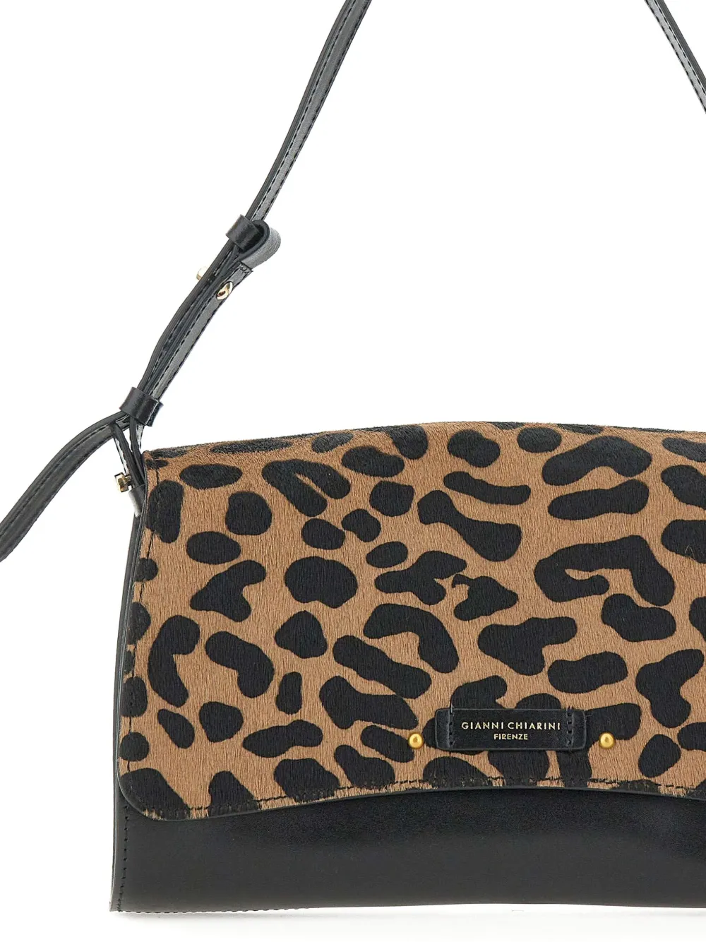 GIANNI CHIARINI レオパード ショルダーバッグ | ブラック | FARFETCH JP