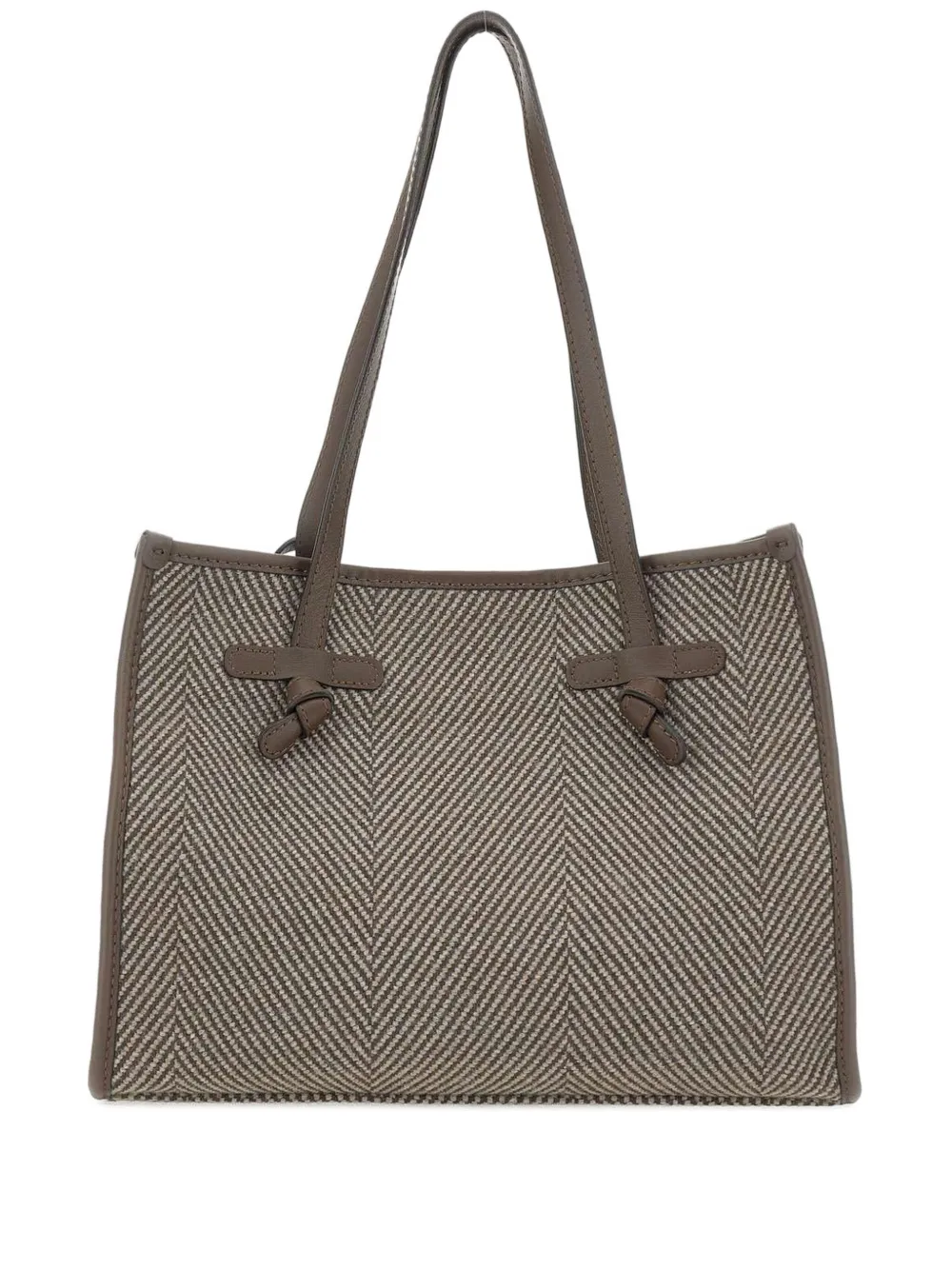 GIANNI CHIARINI Marcella shopper met visgraatpatroon Bruin