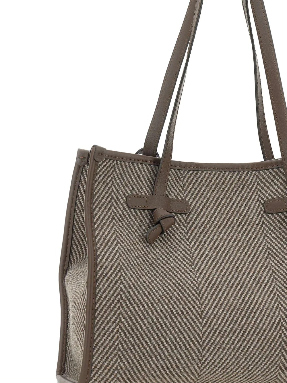 GIANNI CHIARINI Marcella shopper met visgraatpatroon Bruin