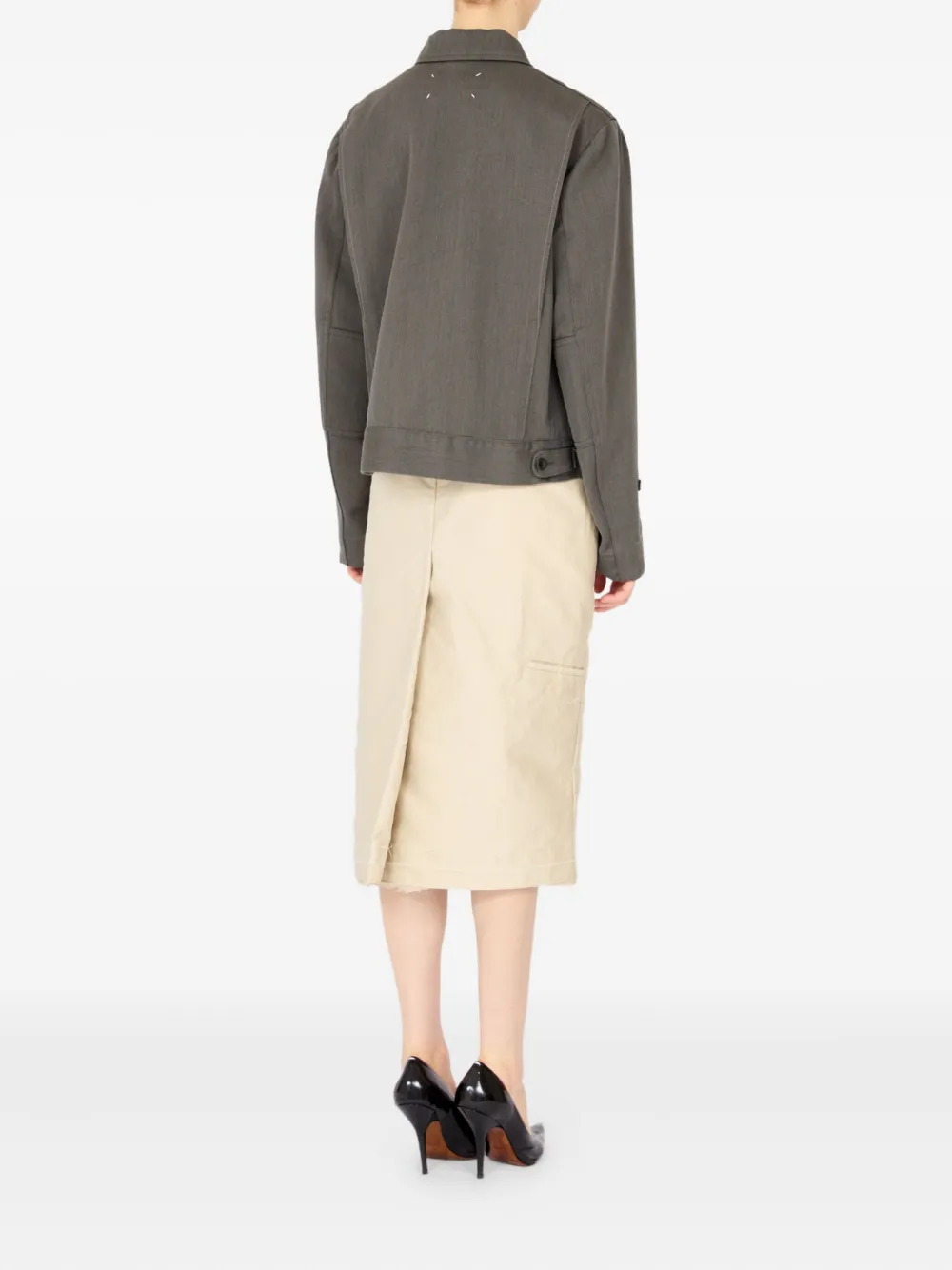 Maison Margiela Zip-up Jacket In Gray