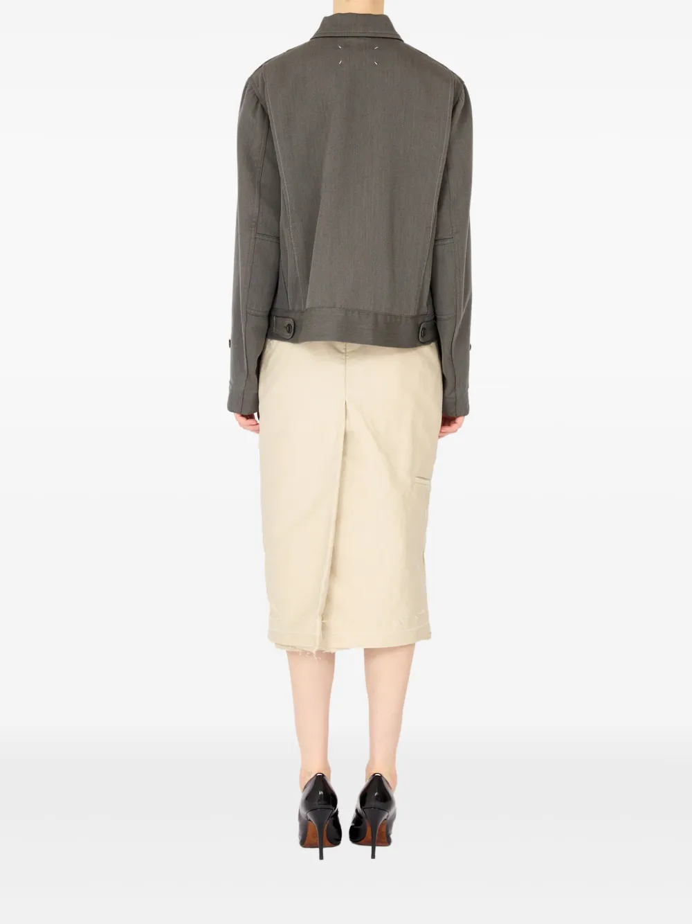 Maison Margiela Zip-up Jacket In Gray