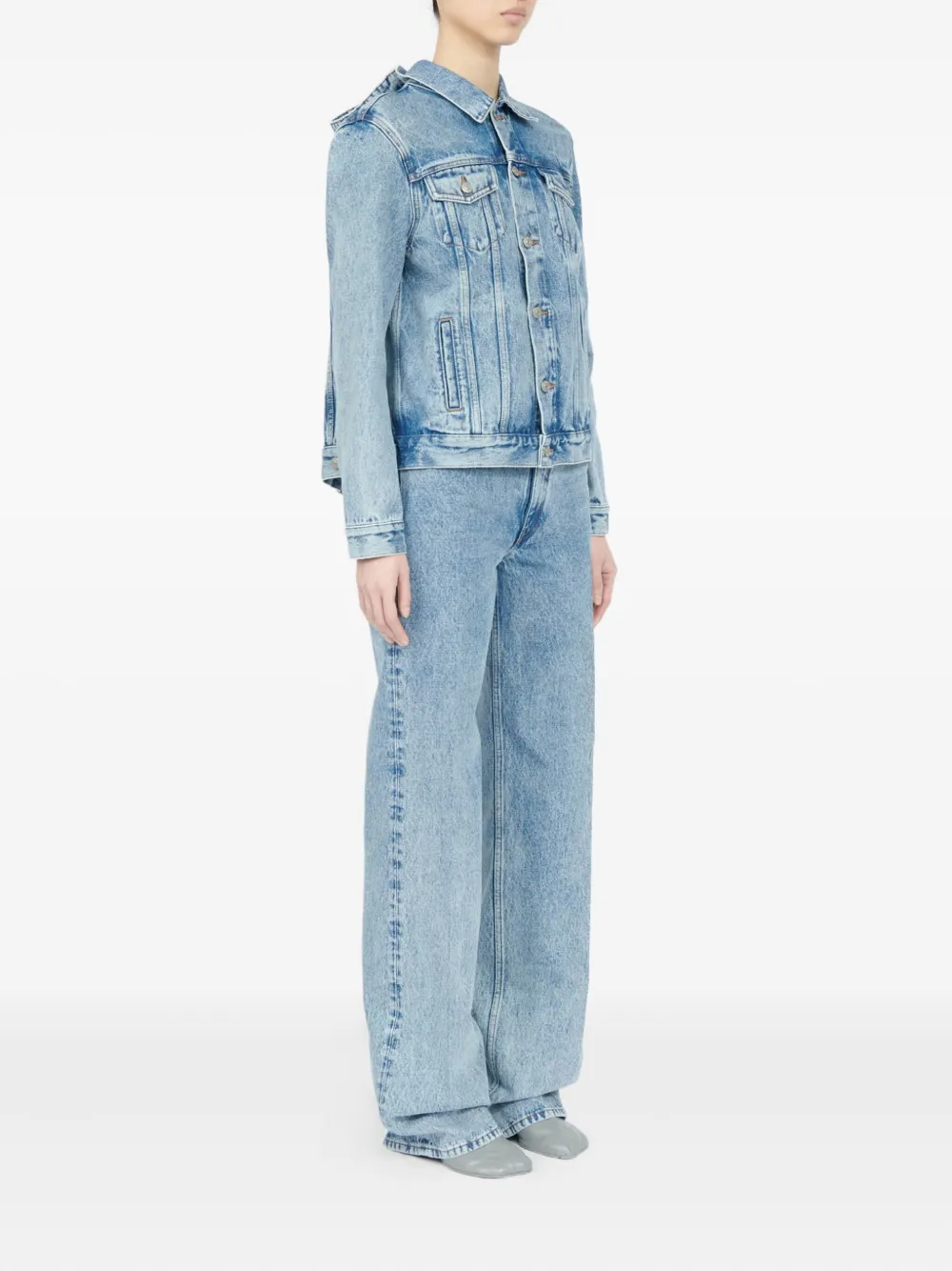 Mm6 Maison Margiela Light-wash Denim Jacket In Blue