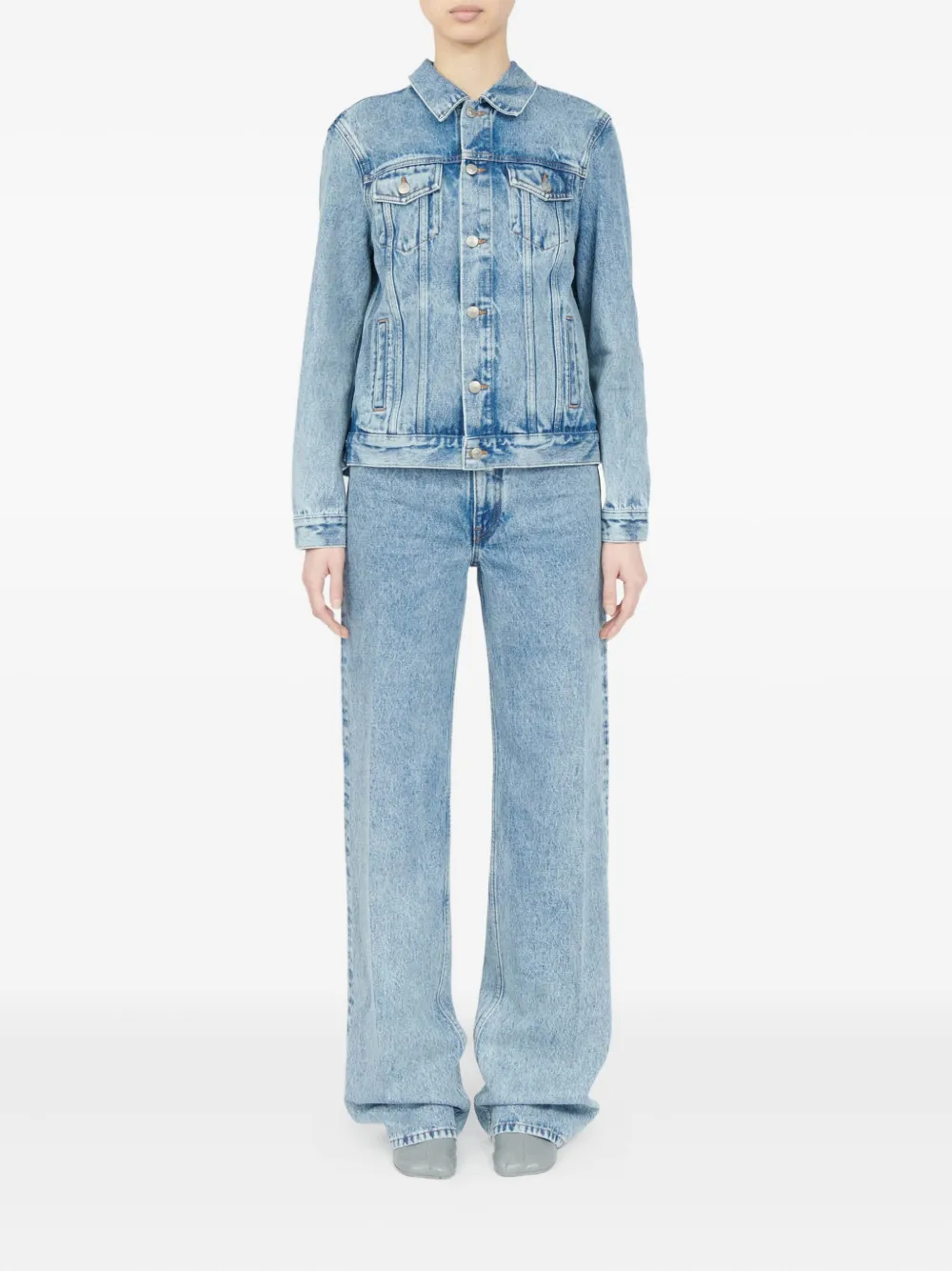 Mm6 Maison Margiela Light-wash Denim Jacket In Blue