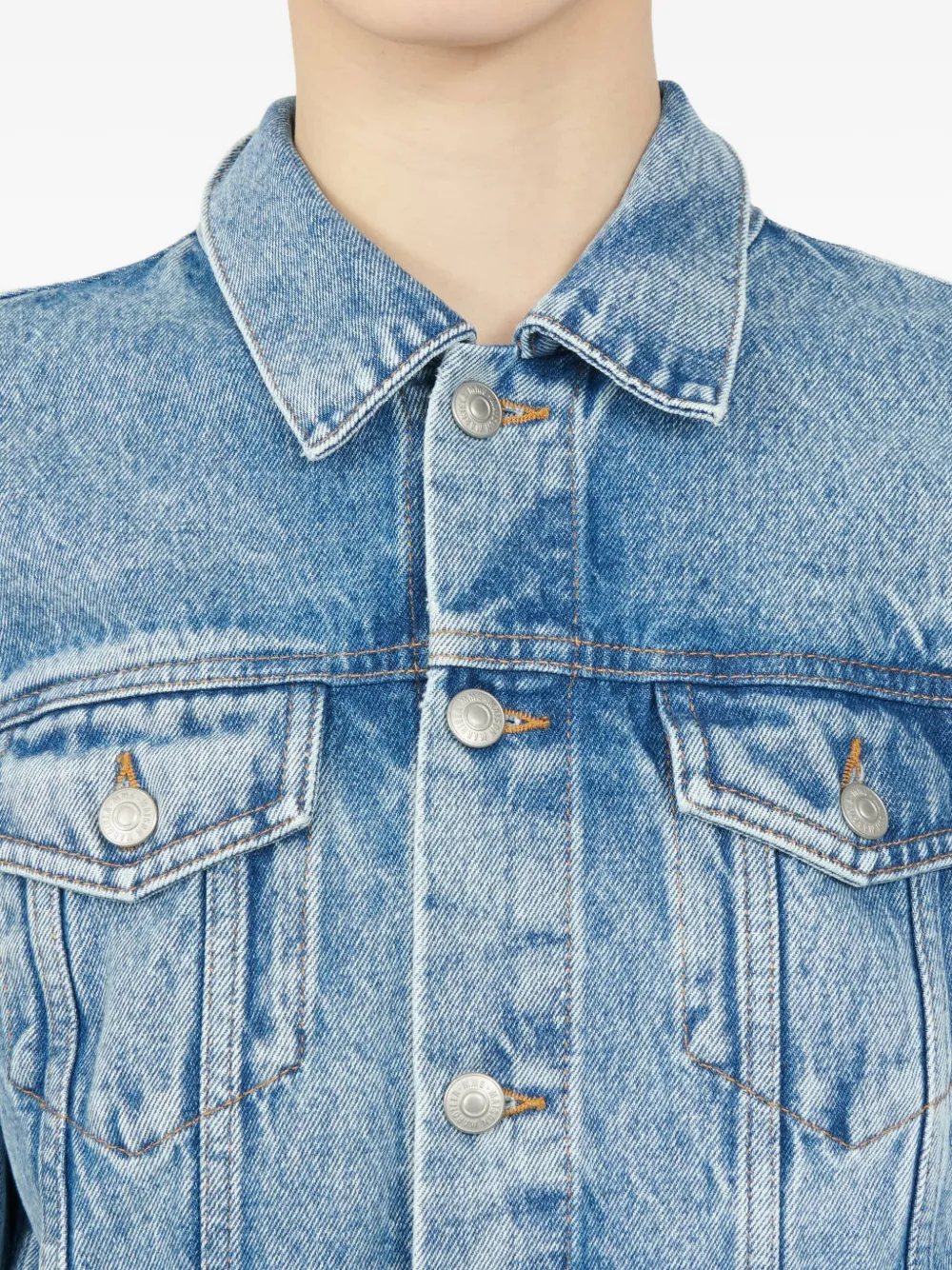 Mm6 Maison Margiela Light-wash Denim Jacket In Blue