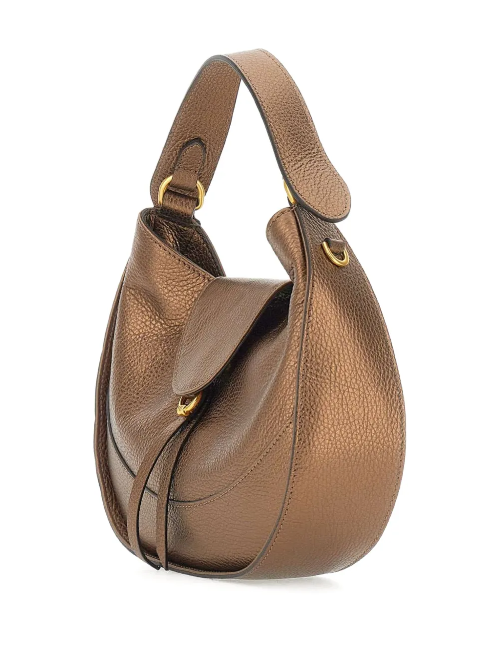 GIANNI CHIARINI metallic leather tote bag Bruin