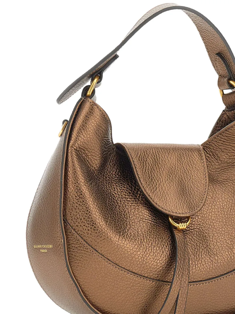 GIANNI CHIARINI metallic leather tote bag Bruin