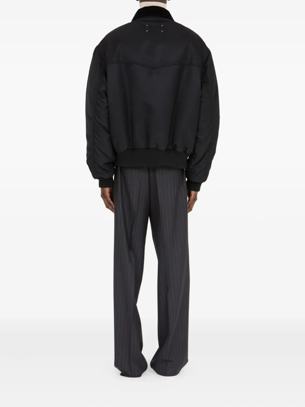 Maison Margiela corduroy-collar bomber jacket Zwart