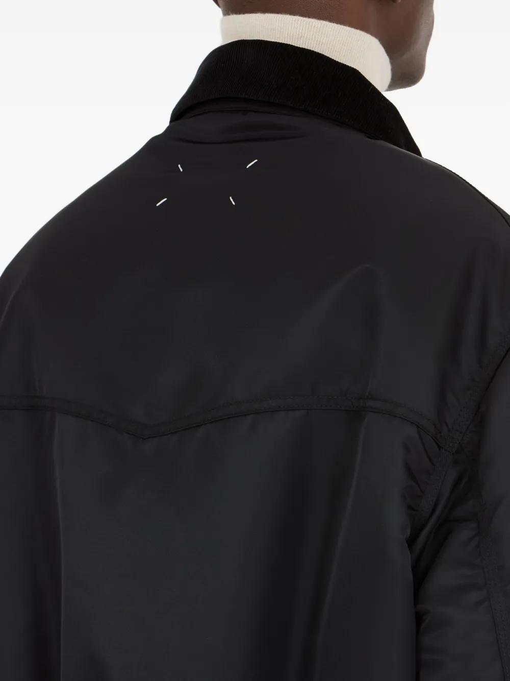 Maison Margiela corduroy-collar bomber jacket Zwart