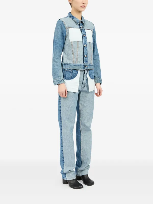 MM6 Maison Margiela two-tone Denim Jacket | Blue | FARFETCH