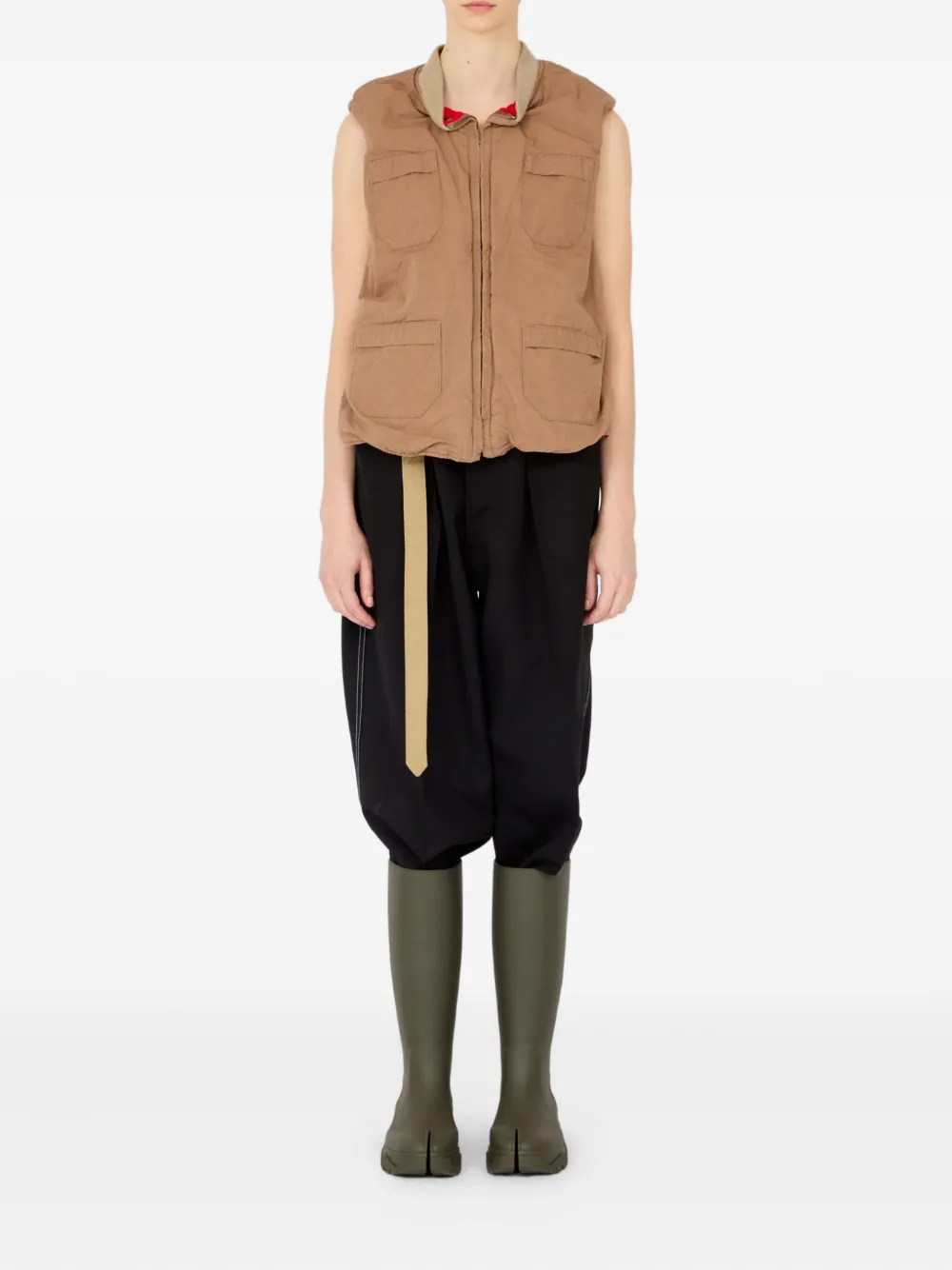 Maison Margiela Gilet van linnenblend Bruin