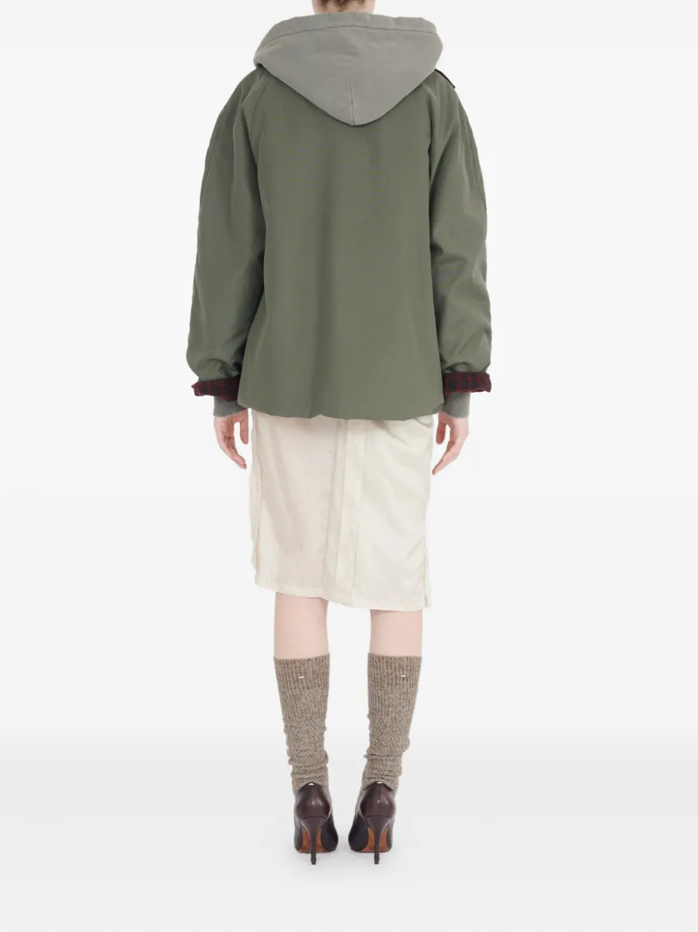 Maison Margiela Plaid Lining Sport Jacket In Green