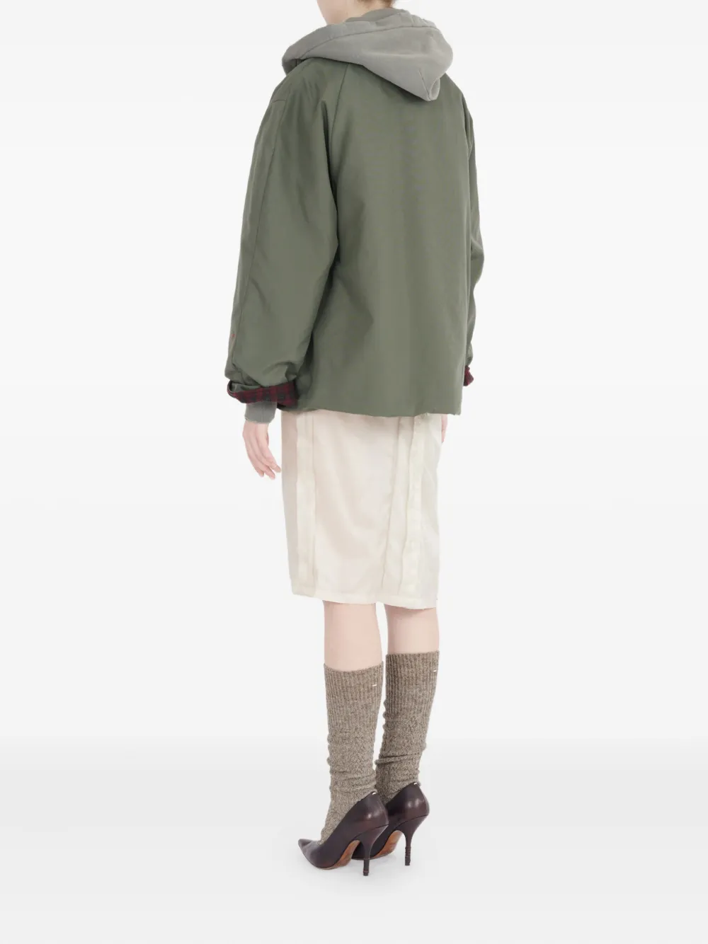 Maison Margiela Plaid Lining Sport Jacket In Green
