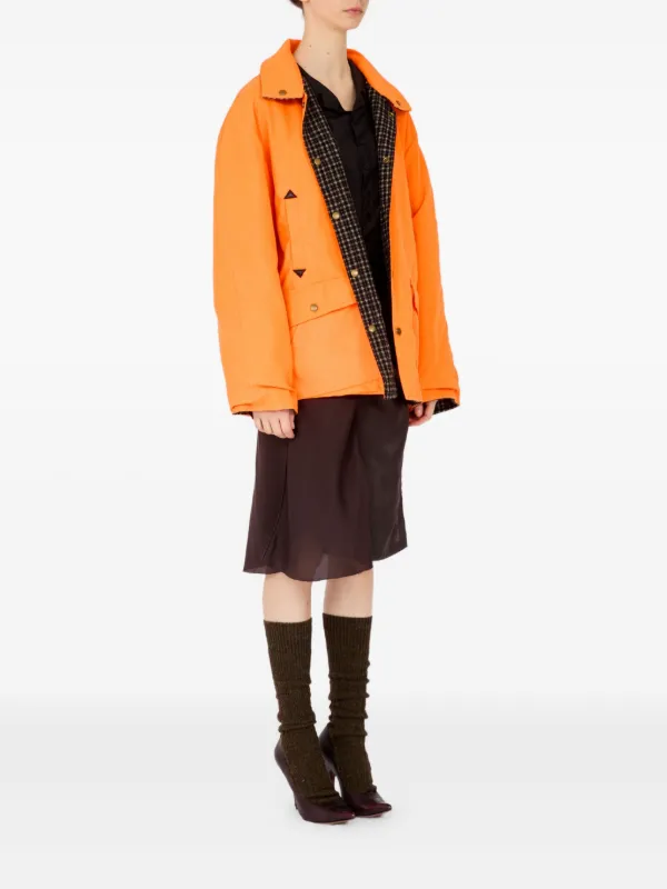 Maison Margiela press-studded Jacket | Orange | FARFETCH