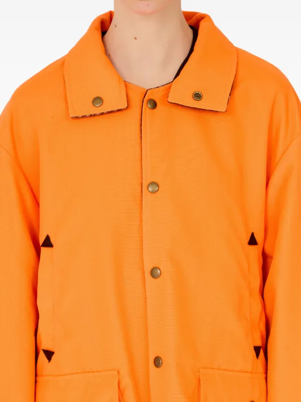 Maison Margiela press-studded Jacket | Orange | FARFETCH