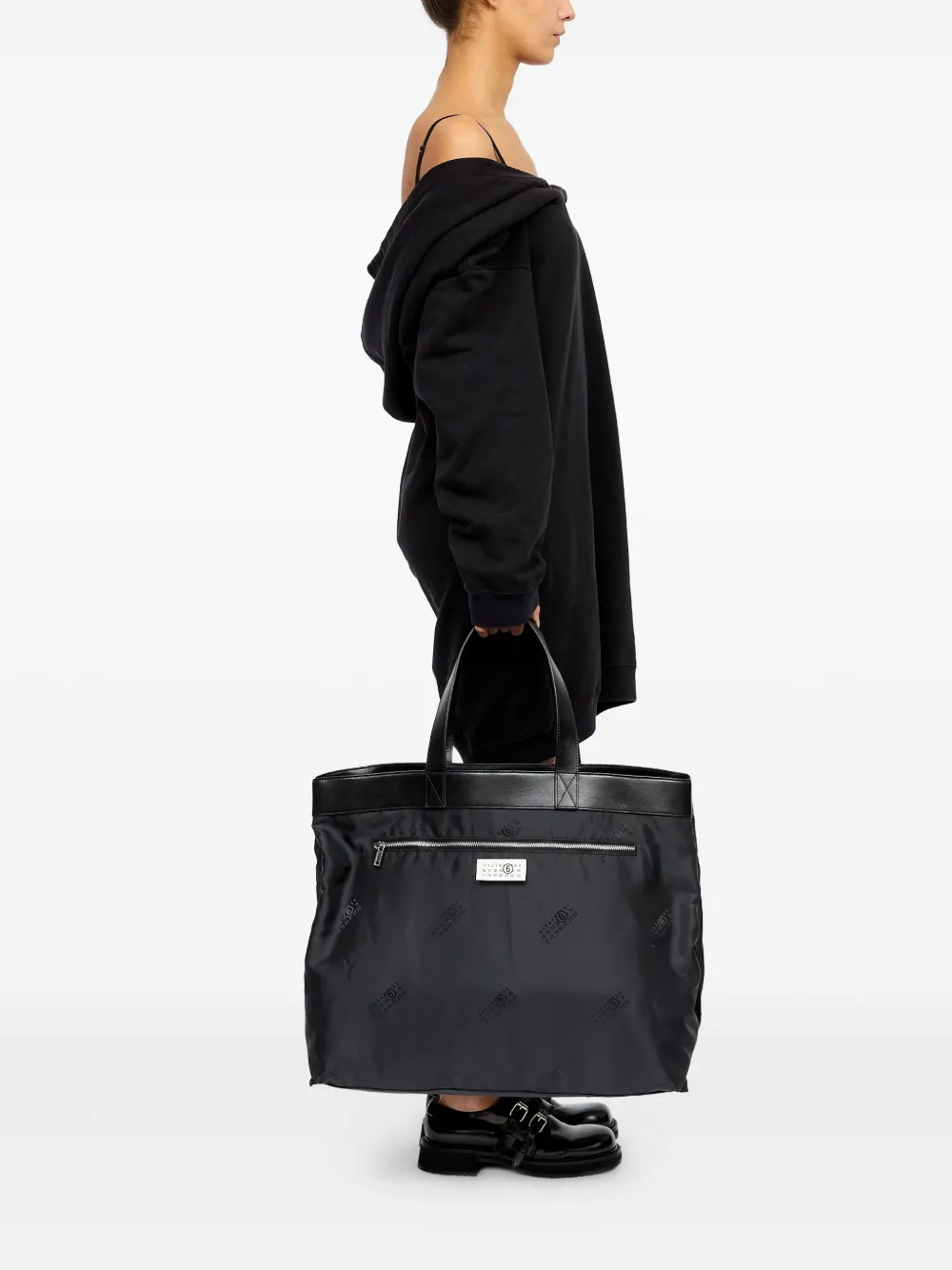 MM6 Maison Margiela Shopper met logoprint Zwart