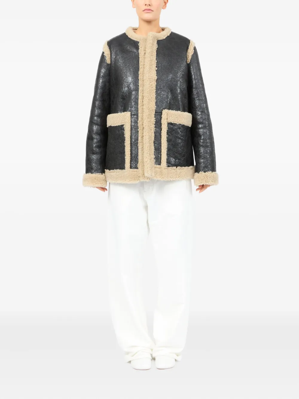 MM6 Maison Margiela Jack met lammy vlakken Zwart