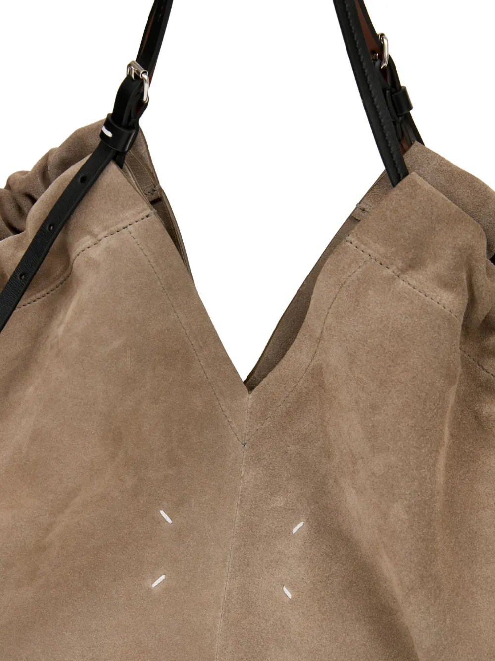 Maison Margiela Suede Slouchy Tote Bag In Neutral