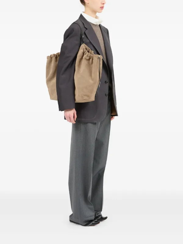 Maison Margiela Suede Slouchy Tote Bag | Neutrals | FARFETCH