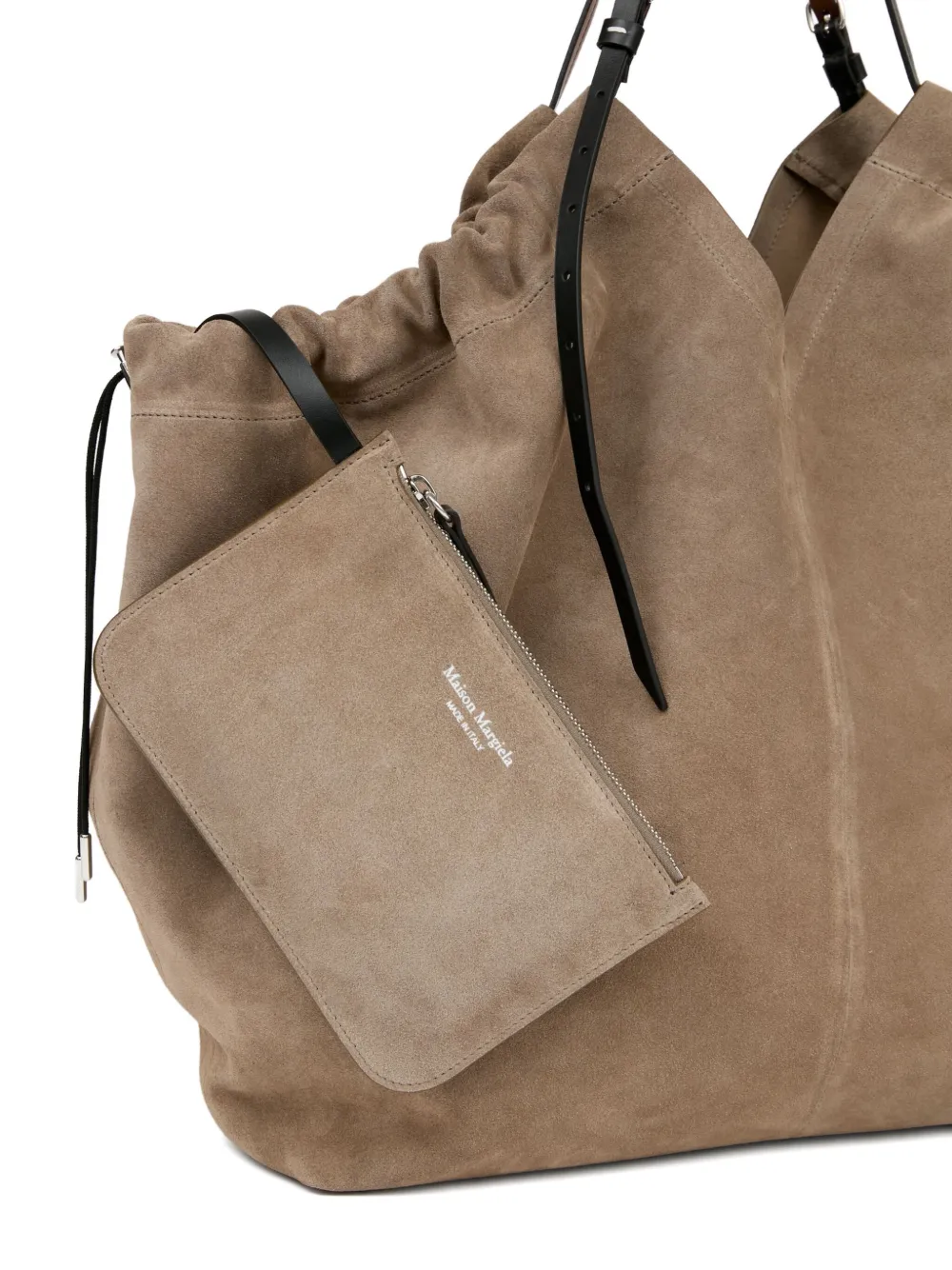 Maison Margiela Suede Slouchy Tote Bag In Neutral