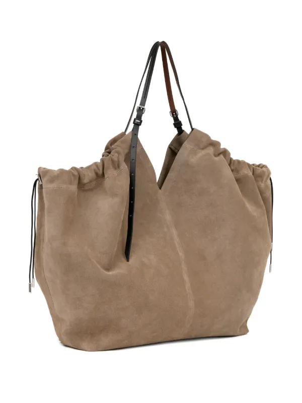 Maison Margiela Suede Slouchy Tote Bag | Neutrals | FARFETCH