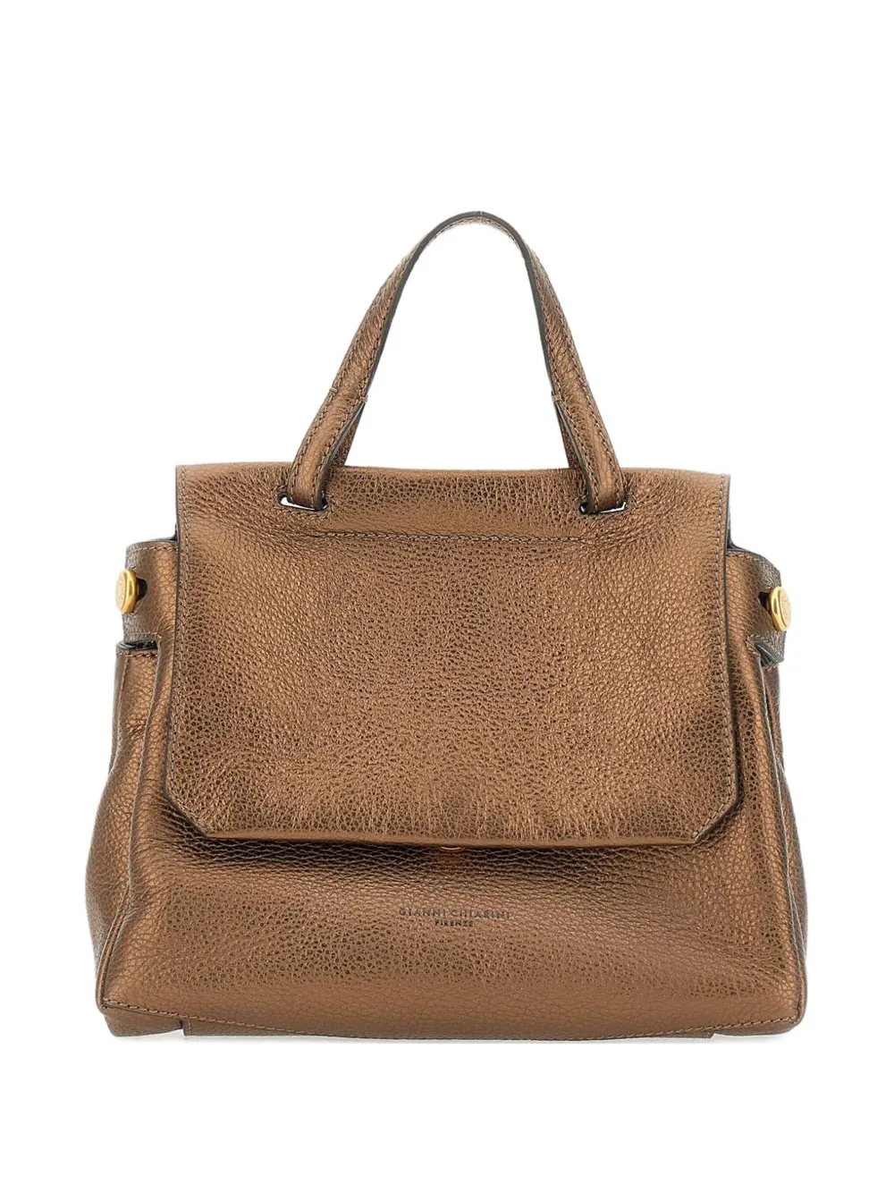 GIANNI CHIARINI Shopper met metallic handgreep Bruin