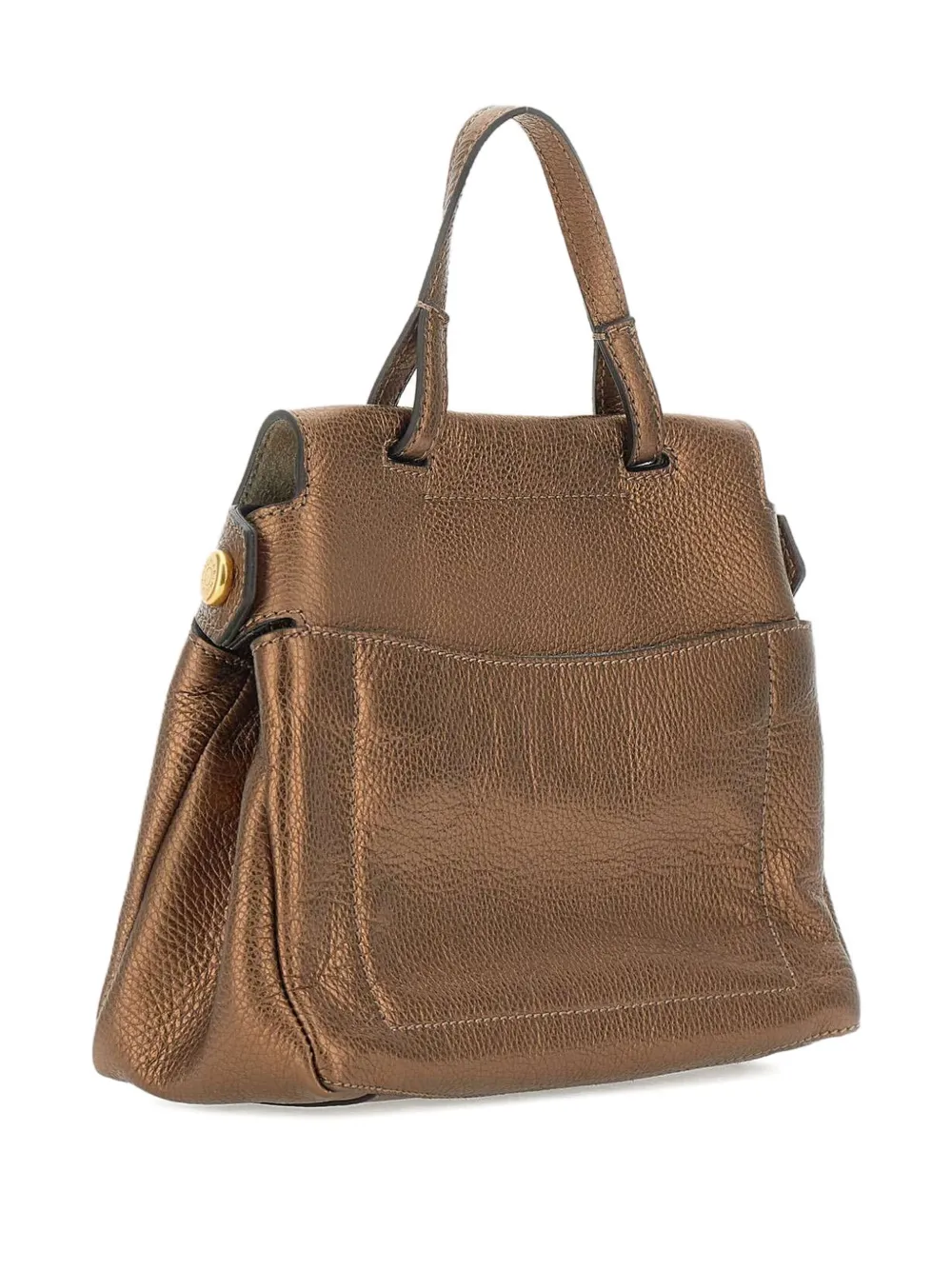 GIANNI CHIARINI Shopper met metallic handgreep Bruin