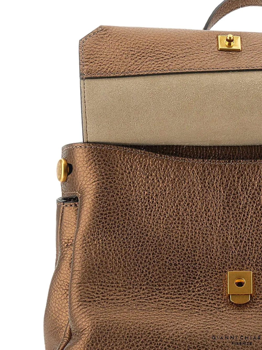 GIANNI CHIARINI Shopper met metallic handgreep Bruin