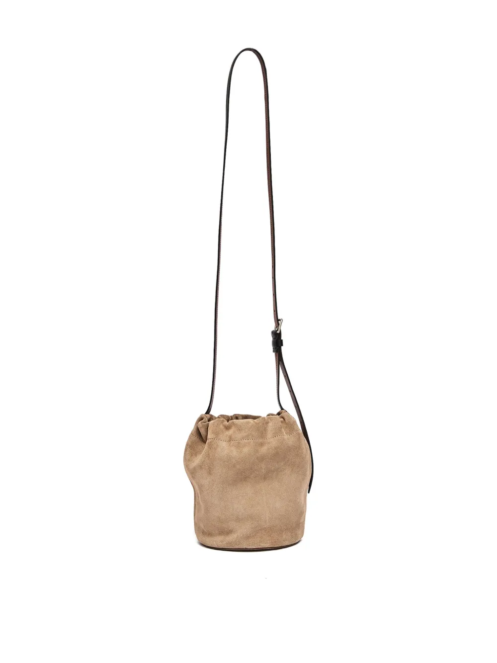 Maison Margiela Drawstring-fastening Suede Bucket Bag In Neutral