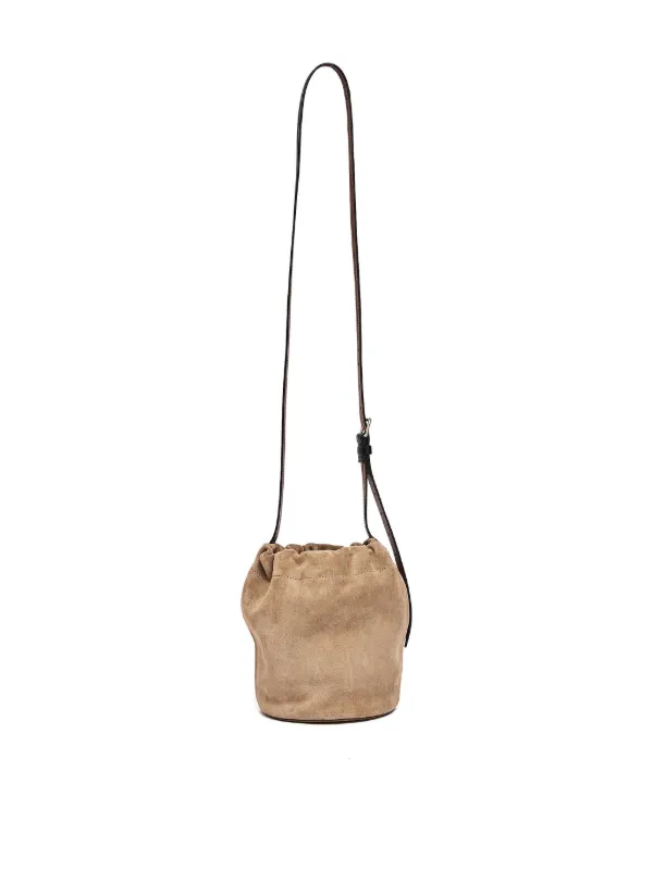 Maison Margiela drawstring-fastening Suede Bucket Bag | Neutrals