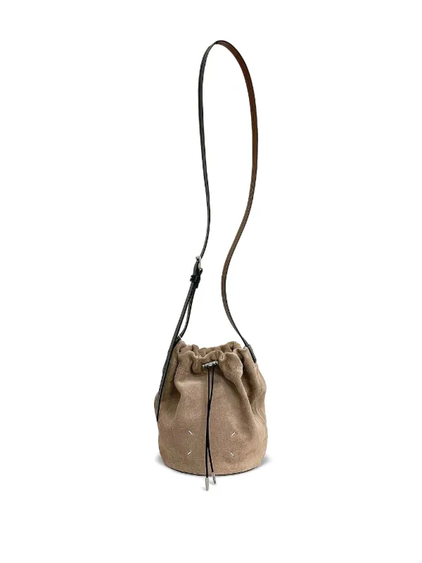Maison Margiela drawstring-fastening Suede Bucket Bag | Neutrals
